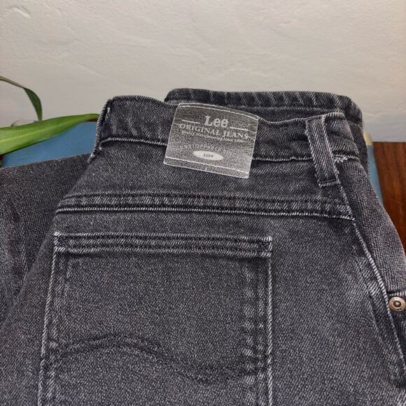 Vintage Lee Black High Waisted Tapered Jeans 16P Petite 80s 90s Made in USA - Picture 12 of 12